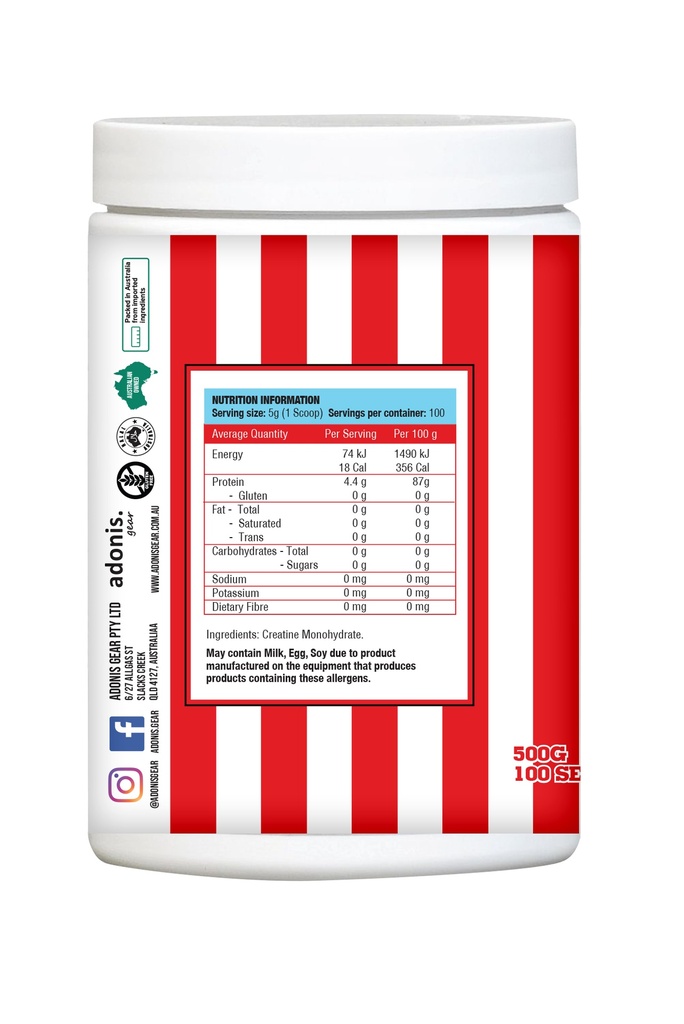 [Adonis] 100% Pure Creatine Monohydrate
